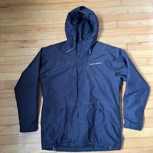 Helly Hansen Mens Large Pinstripe Warmcore Primaloft Insulated Ski Jacket Black